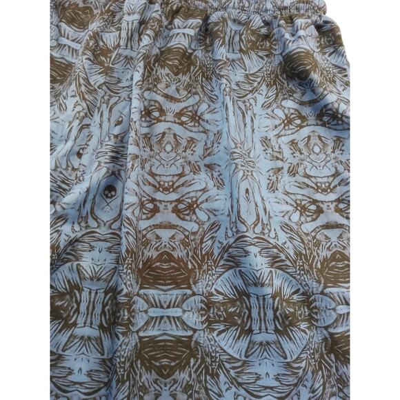 Rare  XXXLVintage Mens Swim trunks. Blue with Skulls/Tiki symbols Vacay Pirate - Picture 5 of 10